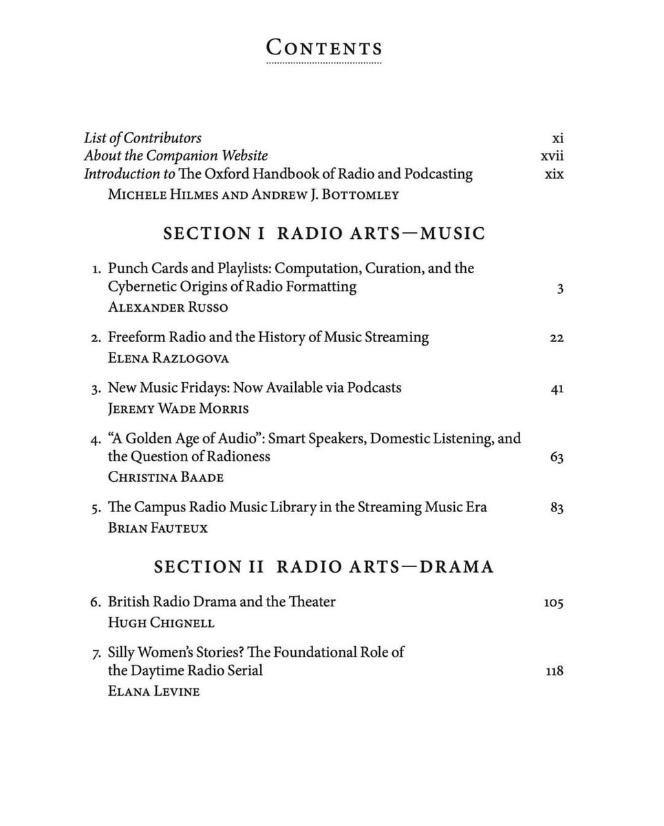 Brian Fauteux (@brianfauteux) on Twitter photo Michele Hilmes and <a href="/abottomley/">Andrew Bottomley</a> co-edited this big book on radio and podcasting, full of top-notch chapters, and it includes a section on music radio. I wrote on campus radio music libraries and local music history, arguing that these are vital collections
academic.oup.com/edited-volume/… Michele Hilmes and <a href="/abottomley/">Andrew Bottomley</a> co-edited this big book on radio and podcasting, full of top-notch chapters, and it includes a section on music radio. I wrote on campus radio music libraries and local music history, arguing that these are vital collections
academic.oup.com/edited-volume/…