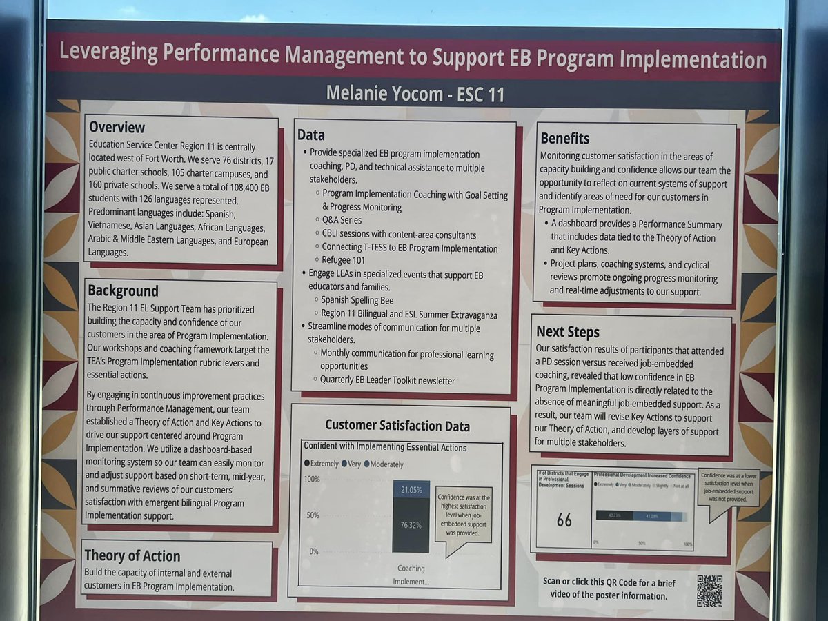 ESC11 English Learner Support (@esc11bil_esl) on Twitter photo The ESC Region 11 EL Support team shared how they leverage Performance Management to Support EB Program Implementation at the Texas Title III Symposium. Check out a brief video sharing the poster information. youtube.com/watch?v=sYcobs…
<a href="/ESCRegion11/">ESC Region 11</a> The ESC Region 11 EL Support team shared how they leverage Performance Management to Support EB Program Implementation at the Texas Title III Symposium. Check out a brief video sharing the poster information. youtube.com/watch?v=sYcobs…
<a href="/ESCRegion11/">ESC Region 11</a>