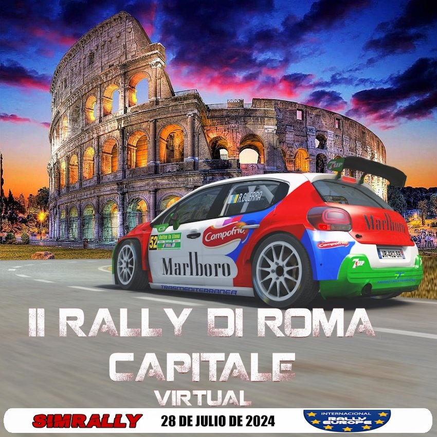 jrayco82's tweet photo. II RALLY DI ROMA CAPITALE Virtual
organiza: @SIMRALLY_es
#Simracing #virtualrally #rallyvirtual #assetocorsa https://t.co/kqBfKGg345