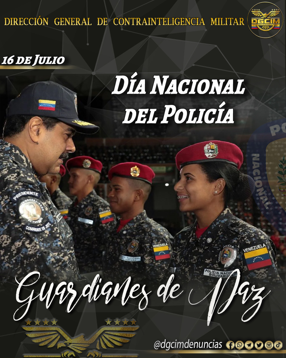 16JUL || Celebramos el Día Nacional del Policía, así como el reconocimiento a la labor en el resguardo de la seguridad ciudadana y la prevención que estos realizan.  
#DGCIM
#PNB
#LealesSiempre