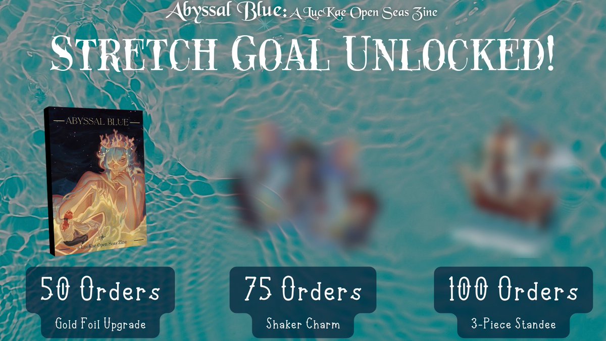 luckaezine's tweet image. 🌊STRETCH GOAL UNLOCKED🌊

The waves crashed furiously overnight, leaving a special treasure! All physical zines will now be upgraded to have a Gold Foil Finish to the cover by @Gayasfox!

Keep the orders coming... Our shaker charm by @KlayrG is within reach!!