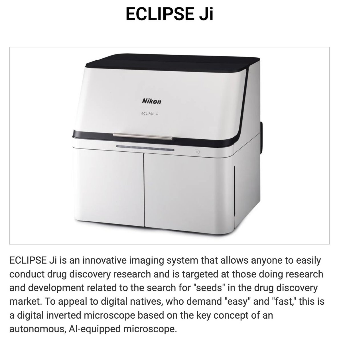 NikonInst's tweet image. 🎉 We’re thrilled to announce that our ECLIPSE Ji and ECLIPSE Ui microscopes have received an #iFDesignAward2024 from @iFDESIGNAWARD! 

More info - ECLIPSE Ji Smart Imaging System: bit.ly/4cFcq9O
More info - ECLIPSE Ui Digital Imaging Microscope: bit.ly/3LrYT9G