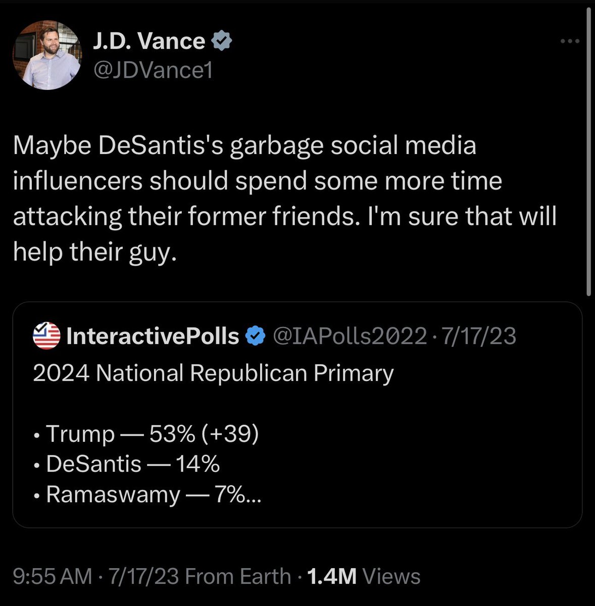 HJTX20022's tweet photo. @WarlordDilley Yep, plus he’s always been against desimps 🤣 https://t.co/cJ0qpypUN3