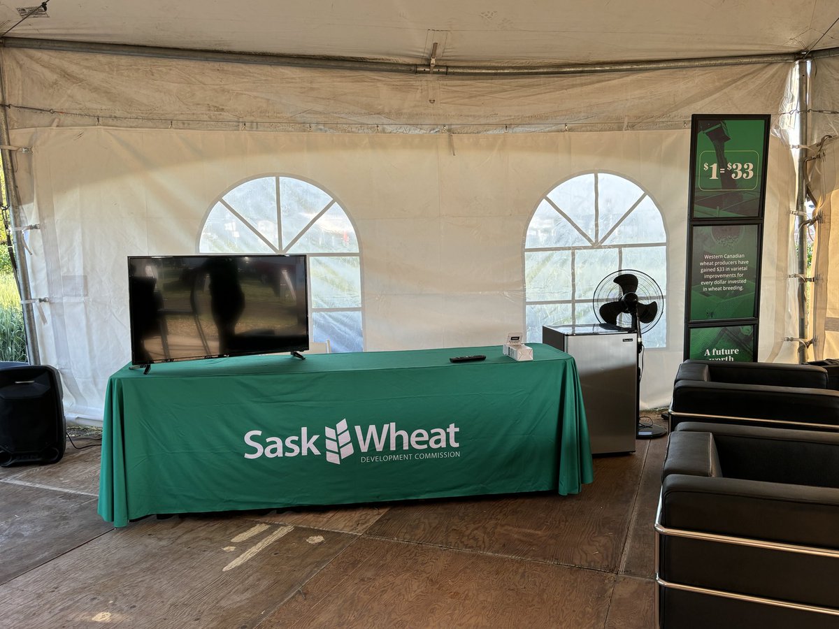 SaskWheat's tweet photo. Today is the day! We are set up and ready to welcome you at Booth #105. Stop by, say hi, and test your wheat knowledge to win some great prizes! @AginMotion https://t.co/fzPNVCiNIq