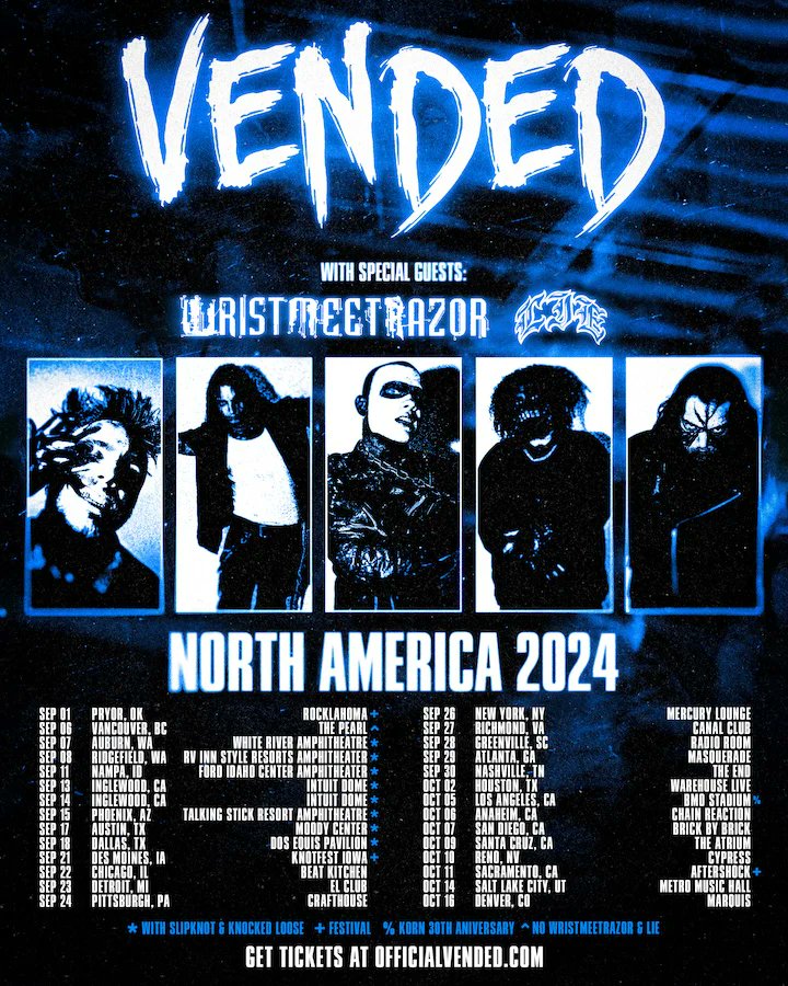 🔥 <a href="/OfficialVended/">vended_official</a>  announce US headlining dates with @Wristmeetrazor. Get access to the Knotfest.com pre-sale  knot1.co/4bMF47q