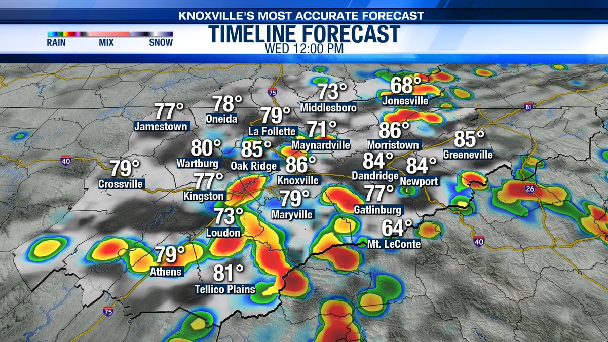 VictoriaCavWx's tweet image. Spotty storms are on tap this afternoon with an elevated rain chance for Wednesday. Be sure to keep the umbrella handy! Rain may be heavy at times and could result in some localized flooding. #TNwx #WATEwx