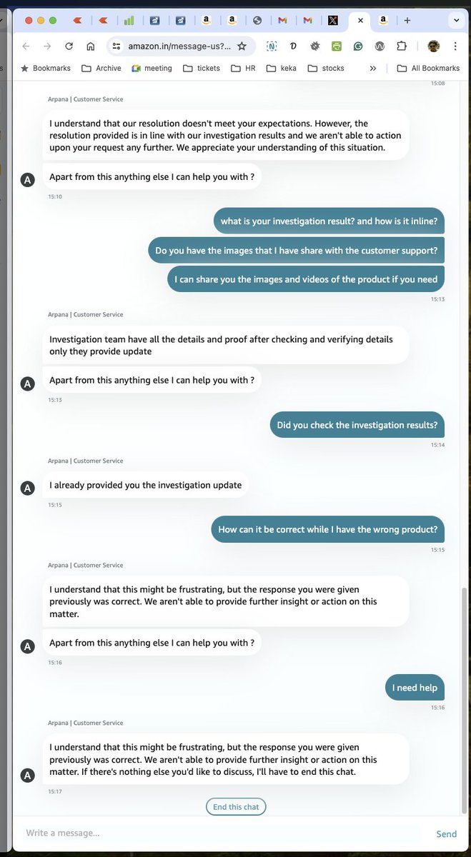 prash_twit's tweet photo. @AmazonHelp @AmazonHelp I’m frustrated that your team claims to have investigated my issue, yet they won't share the findings. Despite providing all evidence of receiving the wrong product, I deserve to know the results. 1/2 #CustomerService #Amazon #CustomerServiceFail https://t.co/XRKUGzscMA
