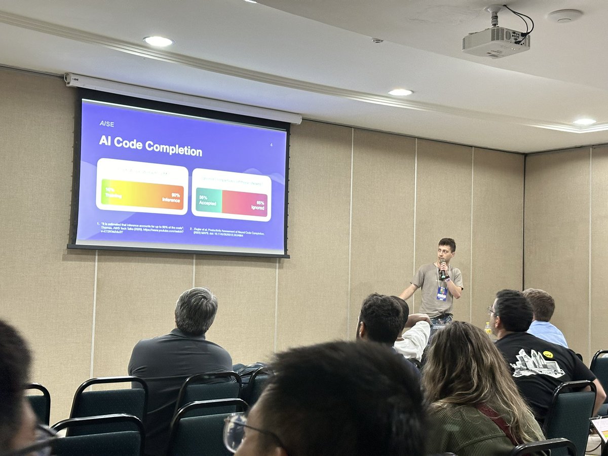 Maliheh (Mali) Izadi (@malihehizadi) on Twitter photo <a href="/ar4l_dm/">Aral</a> presenting our work on the use of transformers as filters for automatic code completions in IDE. 🏆🥇
<a href="/AIwareConf/">AIware 2025</a> #AIWare colocated with <a href="/FSEconf/">FSE 2025</a>’24
A Transformer-Based Approach for Smart Invocation of Automatic Code Completion: dl.acm.org/doi/pdf/10.114…
<a href="/AISE_TUDelft/">AISE-TUDelft</a> <a href="/ar4l_dm/">Aral</a> presenting our work on the use of transformers as filters for automatic code completions in IDE. 🏆🥇
<a href="/AIwareConf/">AIware 2025</a> #AIWare colocated with <a href="/FSEconf/">FSE 2025</a>’24
A Transformer-Based Approach for Smart Invocation of Automatic Code Completion: dl.acm.org/doi/pdf/10.114…
<a href="/AISE_TUDelft/">AISE-TUDelft</a>