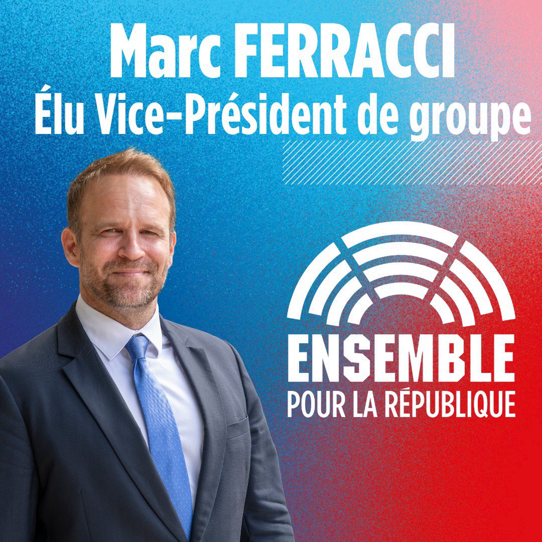 FerracciMarc's tweet photo. Très honoré de la confiance de mes collègues qui m'ont élu Vice-Président de notre groupe @DeputesEnsemble.

Au travail dès à présent aux côtés de Gabriel Attal et de l'ensemble des députés du groupe pour notre pays et nos concitoyens. https://t.co/SKsXKZqsO7