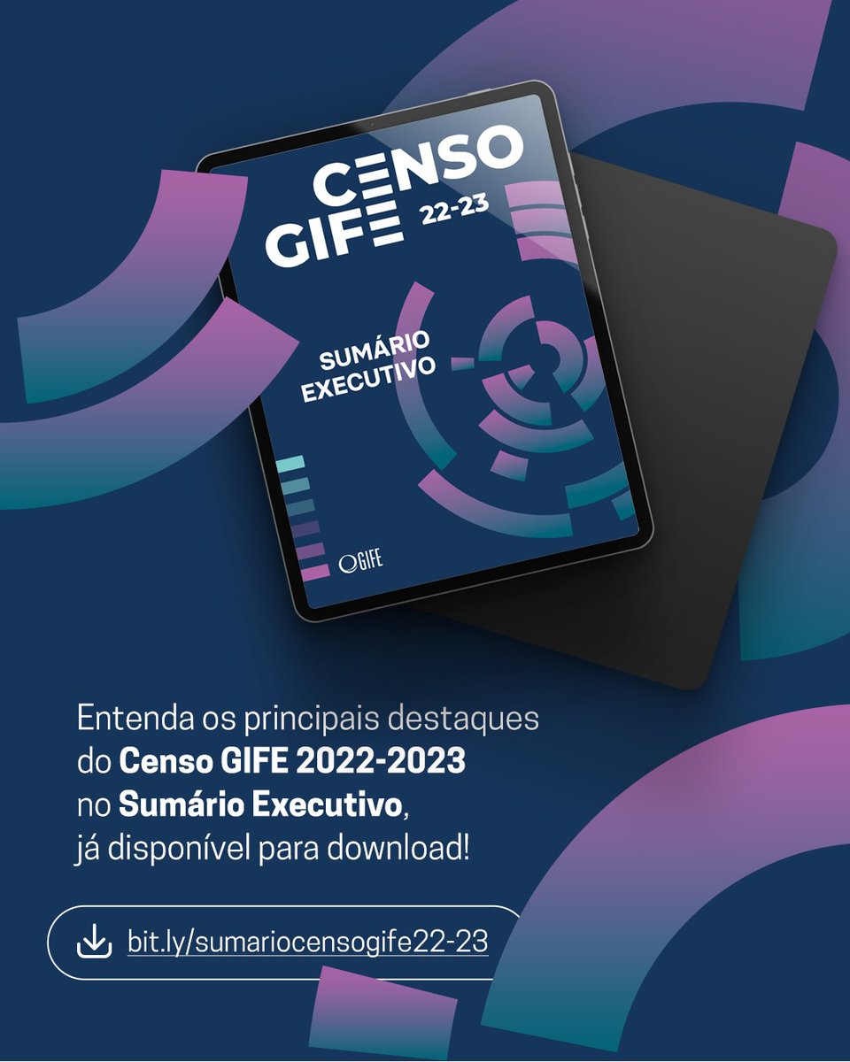 GIFE's tweet photo. Lançamos o Sumário Executivo do Censo GIFE 22-23 com os principais destaques da pesquisa!
Faça o download aqui: https://t.co/0HnfzHxIJZ
#censogife #sumárioexecutivo #gife #isp #filantropia https://t.co/ko66mDySv0