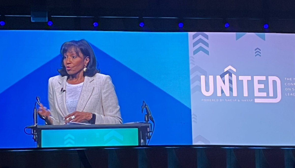 Key Note Speaker Rehema Ellis telling education they are Nation Builders and First Responders!!  🤙👏🏻#principalsUNITED <a href="/rehemaellis/">Rehema Ellis</a>