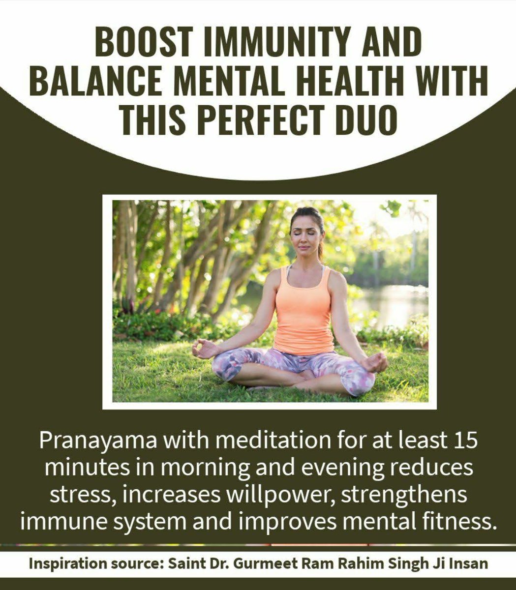 raghusaini555's tweet photo. According2 me,in 2day's tym,a happy person is the 1who is completely healthy n is living his lyf widout taking any medicine,v cn also stay healthy by following Saint Dr MSG's #TipsToStayFit it is imp 2do meditation along wid pranayam n meditation keeps both r body n mind healthy https://t.co/QDJji5Zjk0