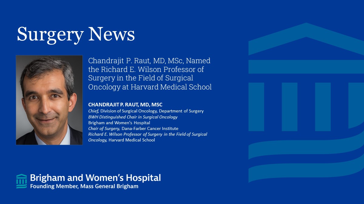 Brigham and Womenâs Department of Surgery (@brighamsurgery) on Twitter photo Congratulations to <a href="/chandrajitraut/">Chandrajit Raut</a> who has been named the Richard E. Wilson Professor of Surgery in the Field of Surgical Oncology <a href="/harvardmed/">Harvard Medical School</a>! <a href="/BwhSurgOncology/">BWH Surgical Oncology</a>
bit.ly/3xZv8JY Congratulations to <a href="/chandrajitraut/">Chandrajit Raut</a> who has been named the Richard E. Wilson Professor of Surgery in the Field of Surgical Oncology <a href="/harvardmed/">Harvard Medical School</a>! <a href="/BwhSurgOncology/">BWH Surgical Oncology</a>
bit.ly/3xZv8JY