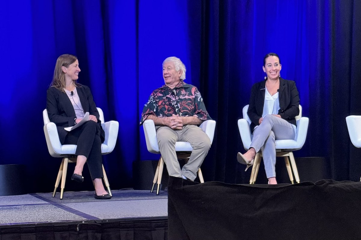 WEForg's tweet photo. Enjoying the “Our Blue World: A Water Odyssey” panel at the #CWESummit with WEF Executive Director Ralph Exton, WEF President Aimee’ Killeen, Founding Director of the Institute of Ecotechnics Mark Nelson, and EVP of Food and Water Waste at the XPRIZE Foundation Lauren Greenlee! https://t.co/yURyPPe0D6