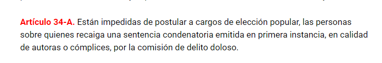 IDL_Rivera's tweet photo. #Fujimori, como cualquier condenado por delito doloso, NO puede ser candidato a presidente. No es un tema opinable. Es un mandato legal establecido en el art. 34-A de la CP y el art. 107 de la Ley de Elecciones. 
Si bien fue indultado -ilegalmente- ello no anula la condena. https://t.co/Kg0NTtfp5J