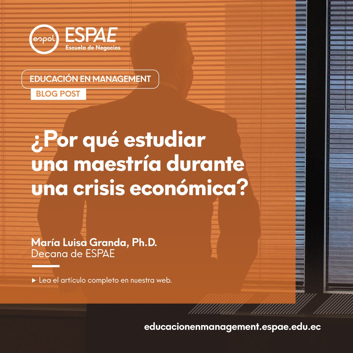 espae's tweet image. 👉 Descubre por qué estudiar una #maestría durante una crisis económica puede ser una decisión estratégica. Conoce los beneficios, el retorno de inversión y cómo desarrollar #habilidades clave para el futuro.   ℹ️ Visita nuestro blog: educacionenmanagement.espae.edu.ec/por-que-estudi…
