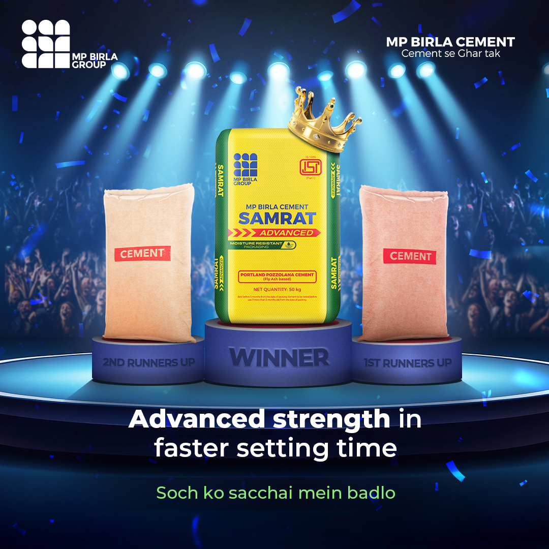 MPBirla_Cement's tweet photo. A winner always builds another winner! Choose the king of all cements, Samrat Advance, which comes with advanced algae-resistant, tamper-proof packaging, anti-corrosion and more superior features.
.
.
.
#MPBirlaCement #SamratAdvanced #Cement #Construction https://t.co/6ANgURfY0M