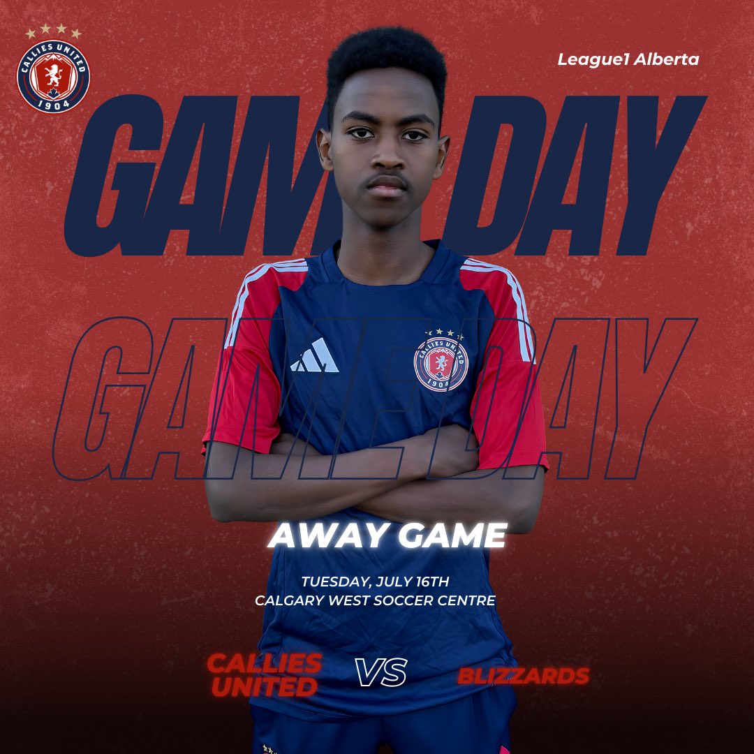 ‼️IT’S GAME DAY!‼️

Come join us at Calgary West Soccer Centre tonight as Callies United takes on Blizzard in our last Calgary game! Women’s Kick-Off 5:30pm, Men’s Kick-Off 8pm

🗓️ Tuesday, July 16th
⏰ 5:30pm &amp; 8:00pm
📍Calgary West Soccer Centre