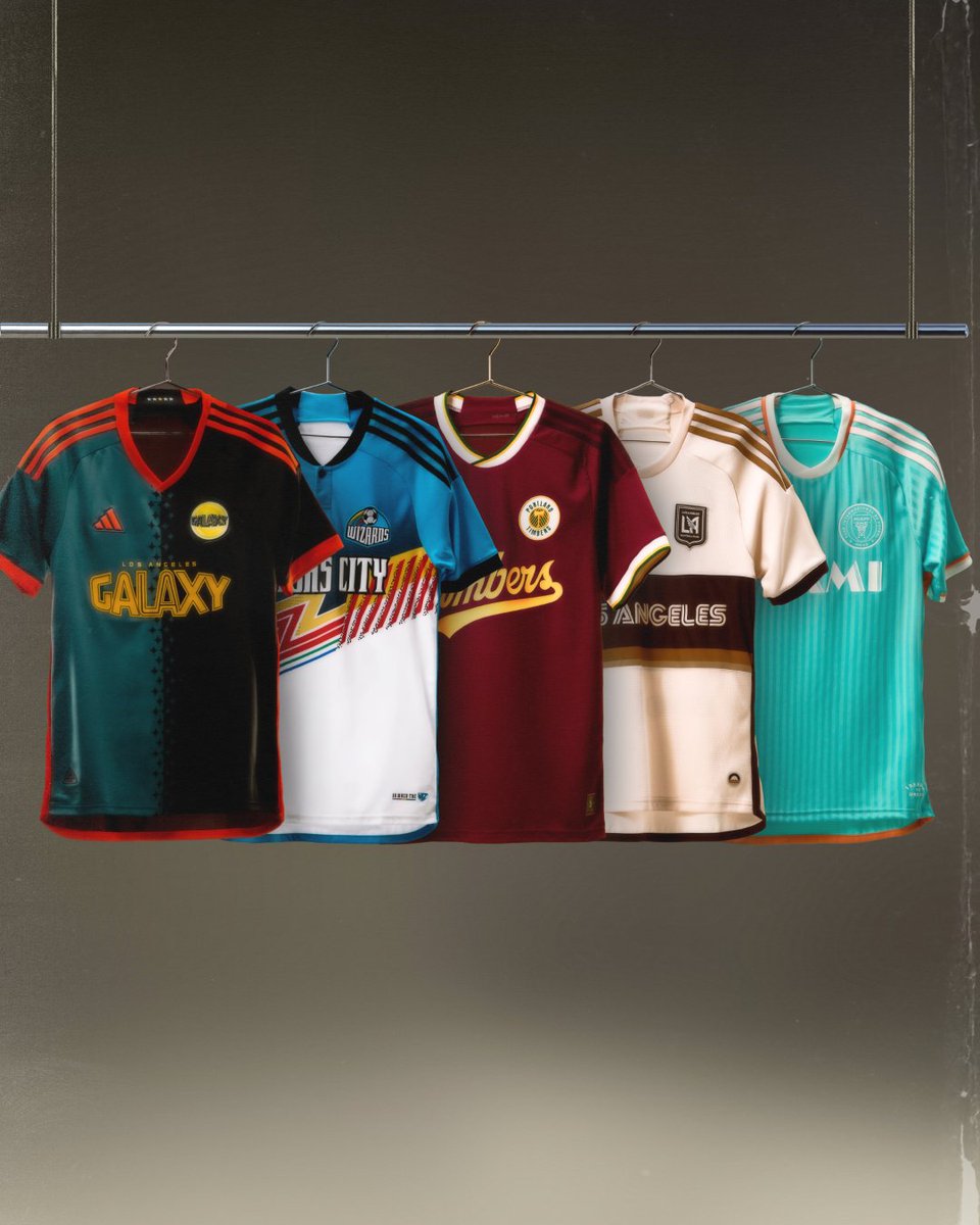 brfootball's tweet image. MLS drop their inaugural Archive Collection with retro-inspired kits for Inter Miami, LA Galaxy, LAFC, Portland Timbers and Sporting KC 🔥