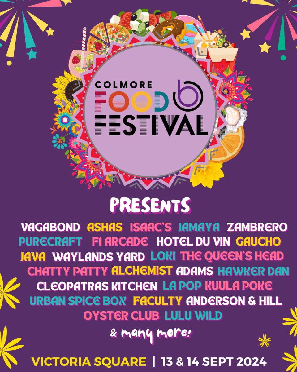 Colmore Food Festival will be back for another year on September 13-14 with a range of fantastic independents, including our very own Faculty.