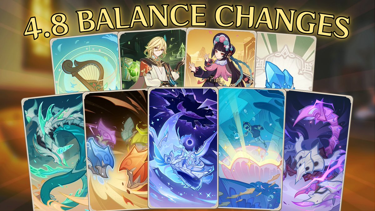 invokationtcg's tweet photo. Genshin Impact Genius Invokation TCG 4.8 Balance Changes! A Thread 🧵❤️🔁
Provided by @KojoCreations
#genshinimpact #geniusinvokationtcg #GITCG https://t.co/Gxj0CFHn4Z