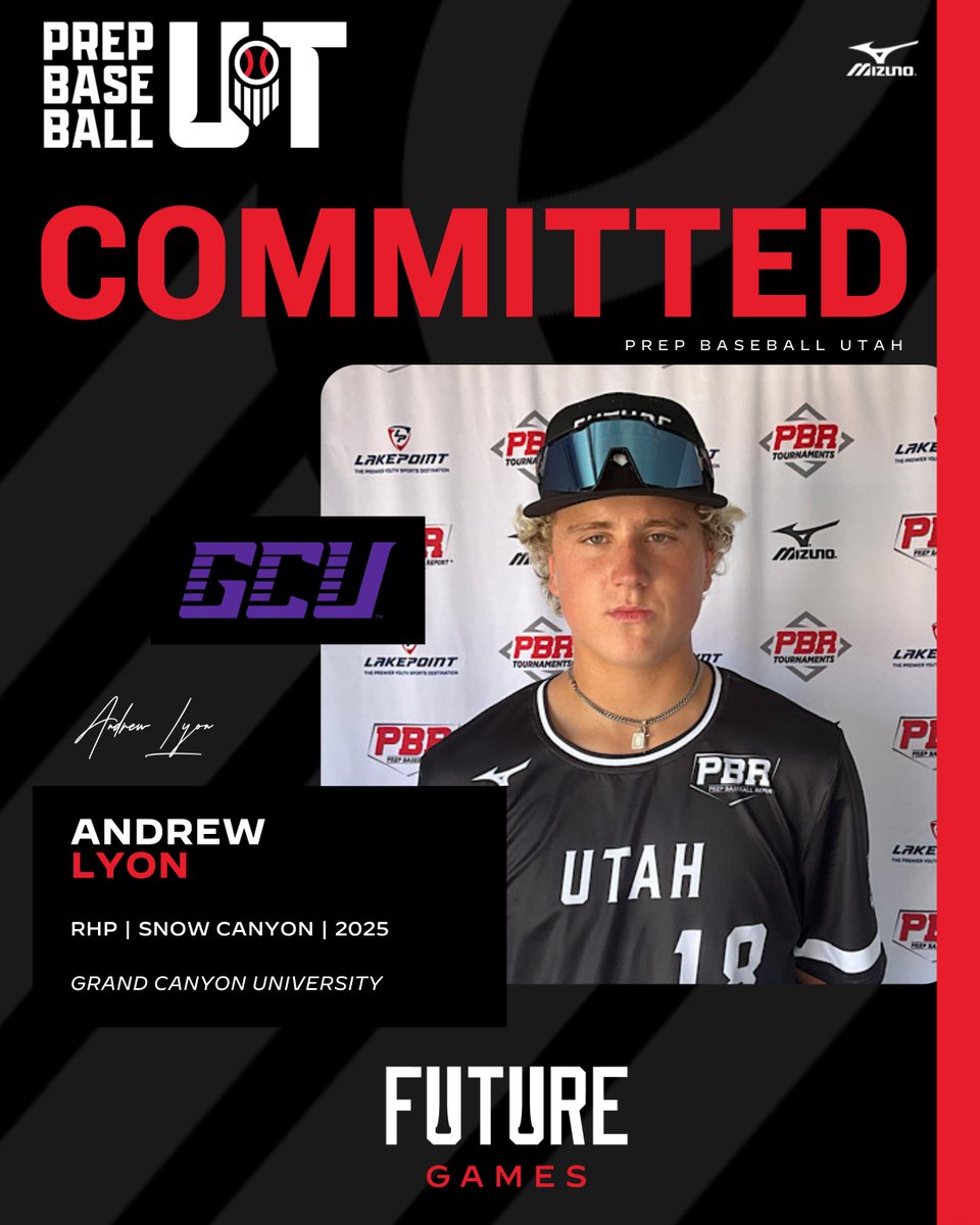 PrepBaseballUT's tweet photo. 🚨𝐂𝐎𝐌𝐌𝐈𝐓𝐌𝐄𝐍𝐓 𝐀𝐋𝐄𝐑𝐓🚨

'25 RHP Andrew Lyon (Snow Canyon) has announced his commitment to Grand Canyon University.

Lyon is our 4th commitment from last summer's Future Games team.

👤 https://t.co/JneASua45g | @Andrew_Lyon_ https://t.co/0XXNlbqAt5