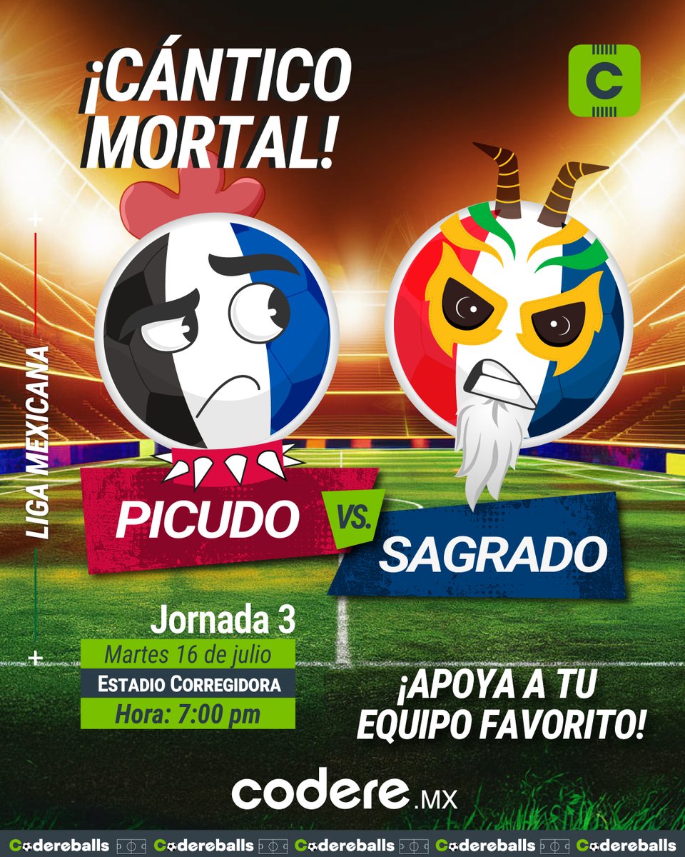 CodereMX's tweet photo. 🐓 ¡ZONA BAJA! 🐐
Sobrinos, estos gallos no dan miedo, así que el rebaño debe aprovechar para sacar su primer triunfo y olvidarse de las polémicas.
#Codereballs Sagrado viene con mariachi para retar a Picudo que se le olvidó cómo cantar. ¿Quién ganará? https://t.co/OCr3q2CjAf