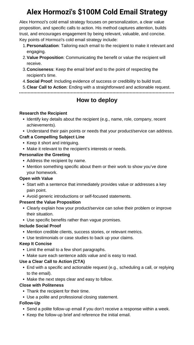 MoZolfaghary's tweet photo. Alex Hormozi's $100M Cold Email Strategy:

@AlexHormozi