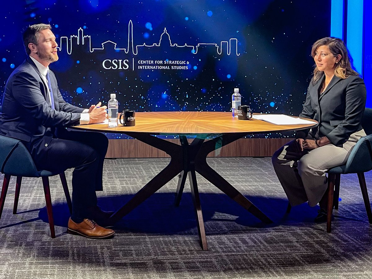 CDAODoW's tweet photo. Earlier this week, Dr. Plumb visited @CSIS to chat about the CDAO's role at the forefront of #DigitalTransformation for the @DeptofDefense. She touched on ongoing projects and recent announcements, like #OpenDAGIR. 🎥 Watch the interview replay here: https://t.co/ZwmJakK23R #AI https://t.co/RVh1IaEKFv