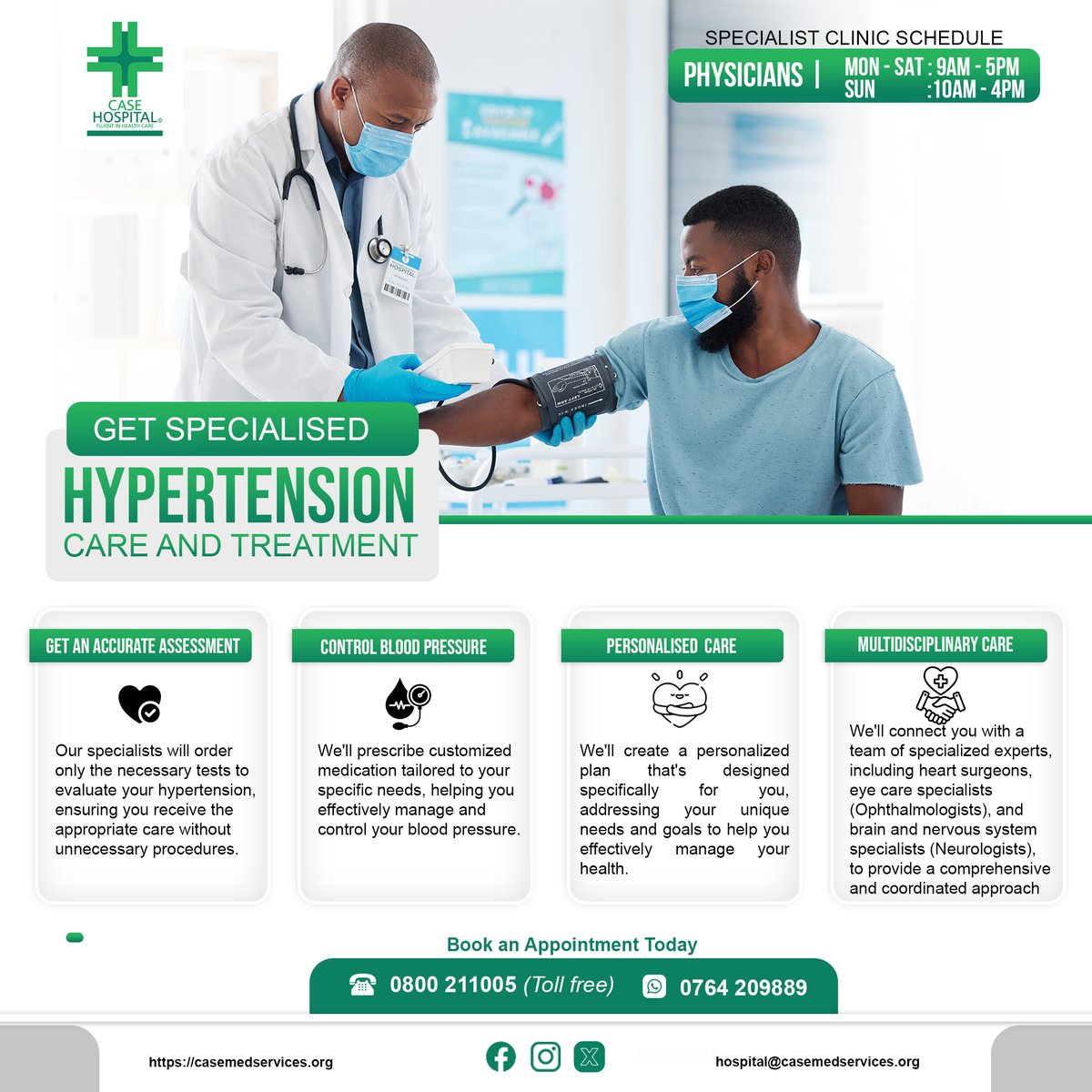 casemedservices's tweet photo. Is hypertension a concern?
Visit our Physician Clinic today for accurate diagnosis, personalized care, and multidisciplinary expertise. Let us help you manage your blood pressure and improve your overall well-being.
#HypertensionCare #ComprehensiveHealthcare https://t.co/fmGnsPhGb8