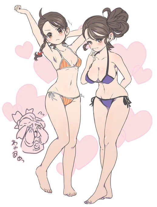 バニーガーデンパロの時に描いてた二人のアオイちゃんのビキニのラクガキ