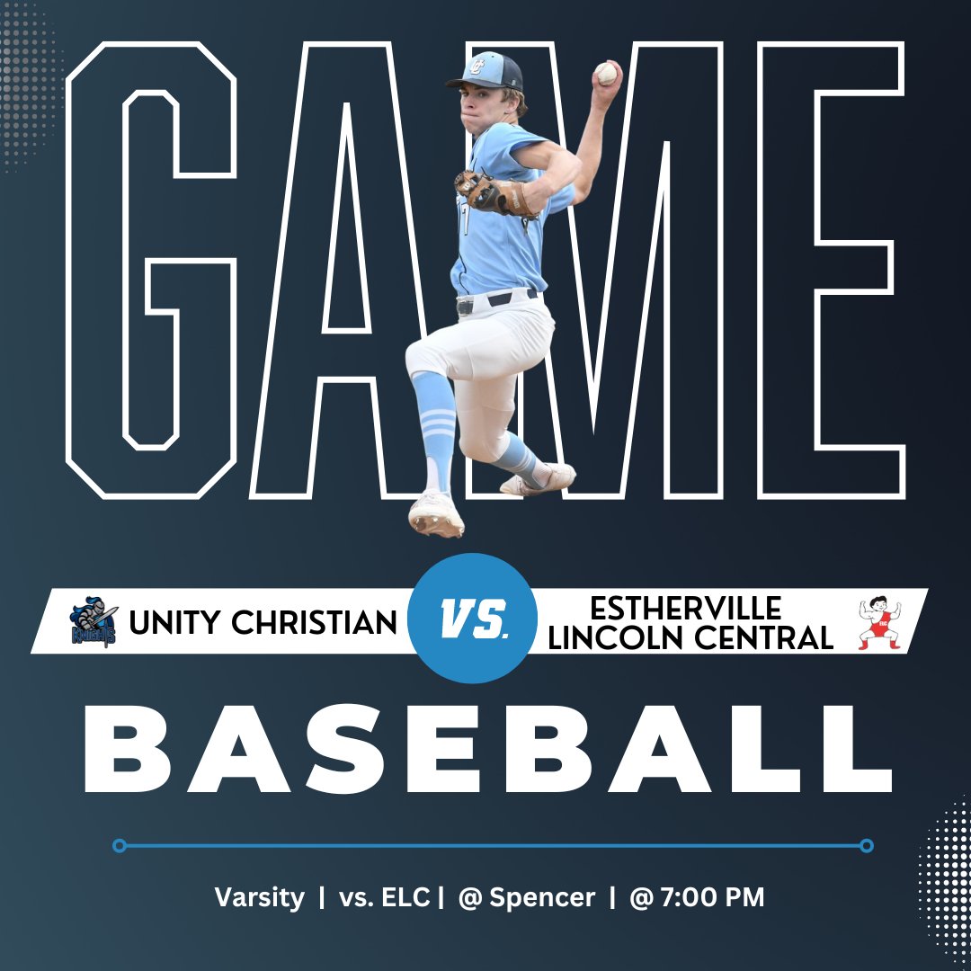 unity_athletics's tweet photo. SUBSTATE GAME DAY! (7/16):
⚾ - UC vs. ELC | 7/16 | @ Spencer | @ 7:00 PM
Tickets Here: https://t.co/kNUxxuP1Ge
GO KNIGHTS!!
INFO:
- Spencer High School - Andy McGaffin Field
- Gate opens at 6:00 pm
- UC Fans will sit on the 3rd Base Dugout Side
#uchsathletics #uchsbaseball https://t.co/E9VuRANJO1