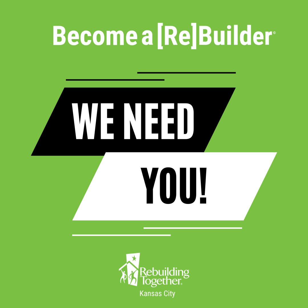 RebuildingKC's tweet image. Here are three ways *YOU* can help transform the lives of the neighbors we serve:
* Give financially at rebuildingtogetherkc.org.
* Connect us to your connections. E-mail scott@rebuildingtogetherkc.org.
* Join us! Learn about volunteering at rebuildingtogetherkc.org/volunteer.