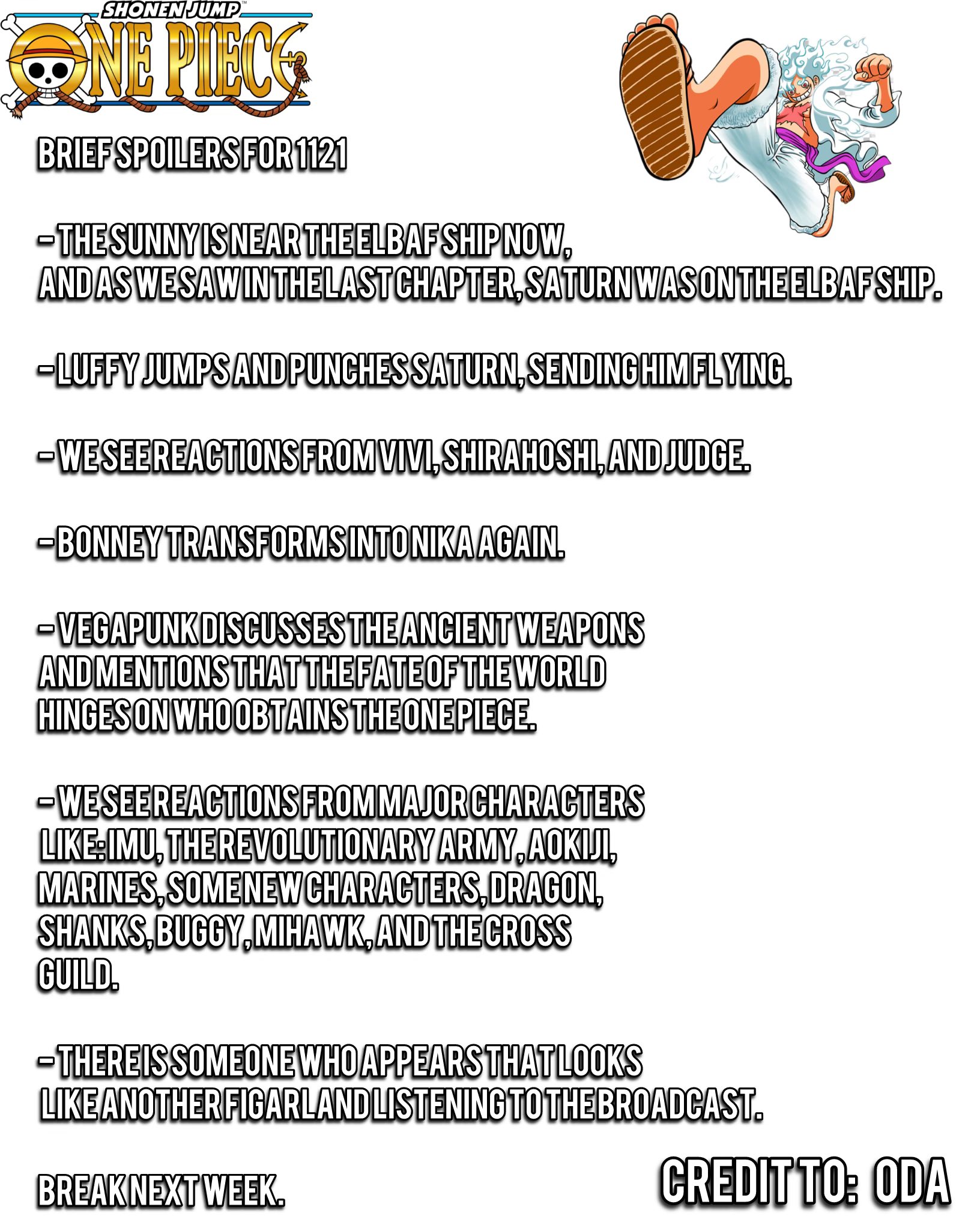ONE PIECE FANATIC on X: “#ONEPIECE1121 Brief Summary https://t.co 