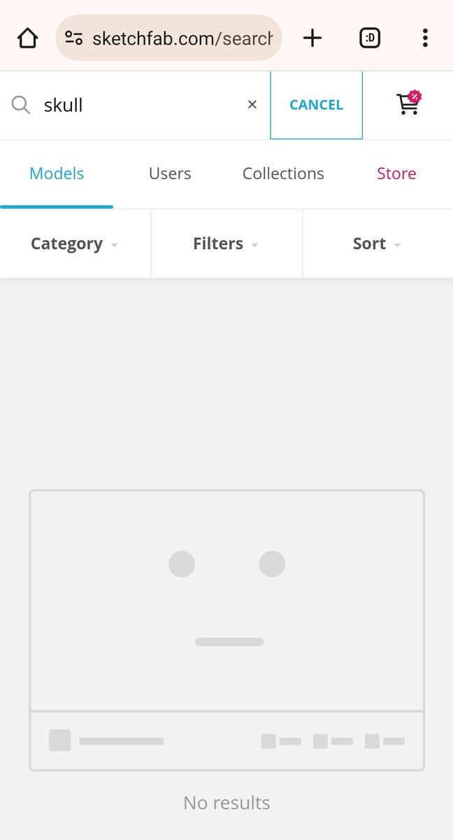 KyleFis54815027's tweet photo. @Sketchfab For quite some time now, when I search for models on the site, it doesn't load any models and doesn't find anything.  Do you know what the reason is? Can you fix it please? https://t.co/O6tx3W7SG3