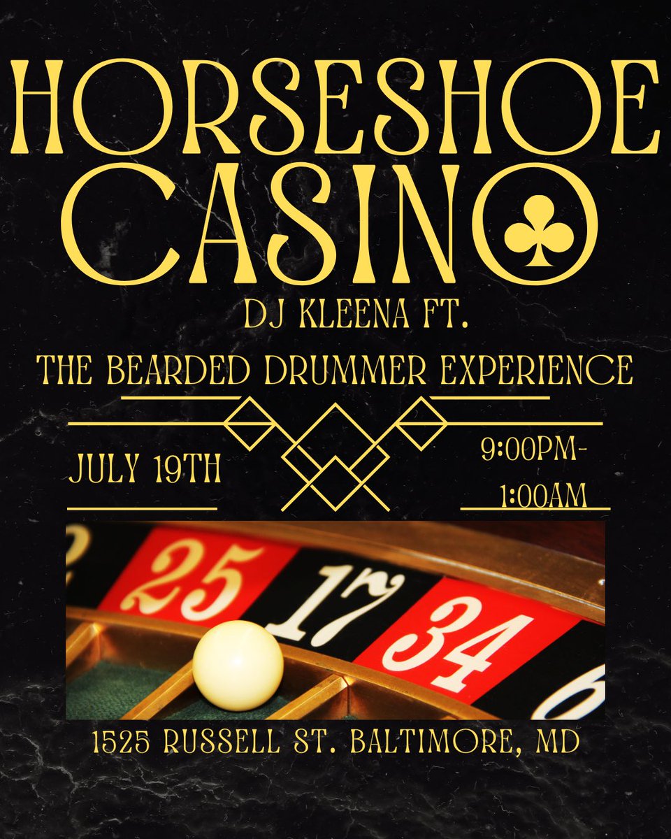 jus10kase's tweet photo. Bet on the drummer This Fri. 7/19 We back at Horseshoe Casino 💰💸🤑🤑🤑🥁🥁🥁🥁🥁 https://t.co/EmavNbJOb8