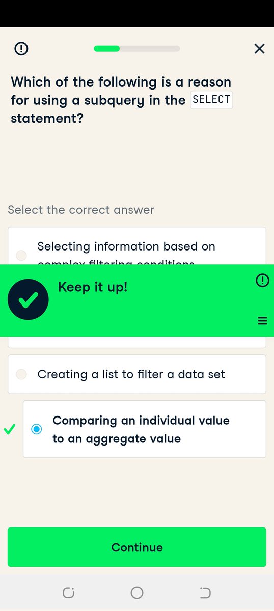 TheFunmyShow's tweet image. My today&apos;s %,I got busy and I&apos;m not with my laptop but the passion of my daily learning cannot be overemphasized. I&apos;m getting more familiar with SQL exercises❤️ #DataAnalytics #DataProfessional #SQL #WomenInSTEM #WomenImTECH #DataEnthusiast #I4G #TechUpAfrica #DataCamp #Pawen