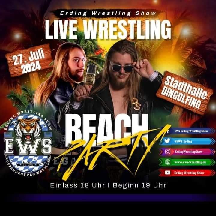 Live Wrestling in Dingolfing

Stadthalle Dingolfing 
19 Uhr Beginn 
27.07.2024

Pro Wrestling in Dingolfing 
Mit 6 kämpfen 

#wrestling #bayern #erding #dingolfing #WWERaw #WWE #deutschland
