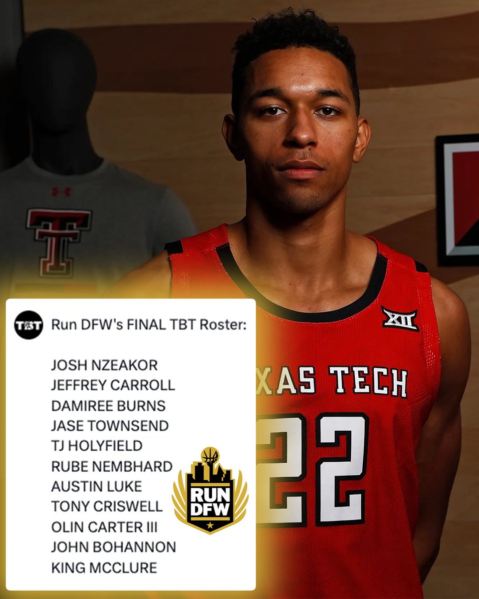 thetournament's tweet image. Run DFW’s FINAL TBT Roster and Round 1 Matchup:

TBT Tickets to see @RunDFWTBT in Louisville: thetournament.com/tbt/tickets
