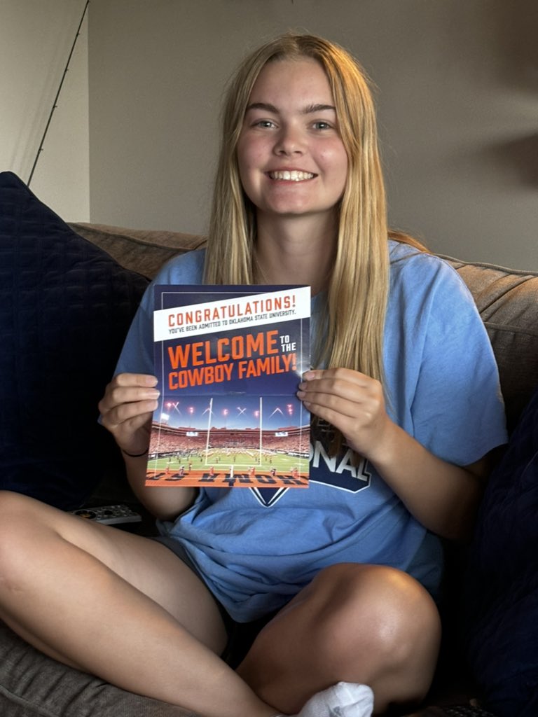 ttownsonya's tweet photo. It’s officially official..Emily will be a Cowboy next year!!  #okstate https://t.co/flMHS3xszu