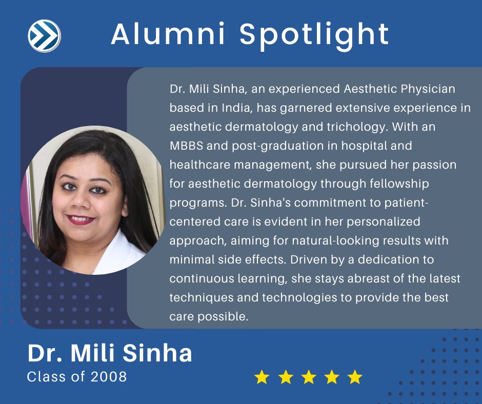 IUHSmedicine's tweet image. Alumni Spotlight - Dr. Sinha graduated in 2008 and is currently an Aesthetic Physician based in India. 
With IUHS you too can become an MD and pursue your passion just like Dr. Sinha 🥼
iuhs.edu
#IUHSmedschool #medstudentlife #doctortobe #caribbeanmedschool