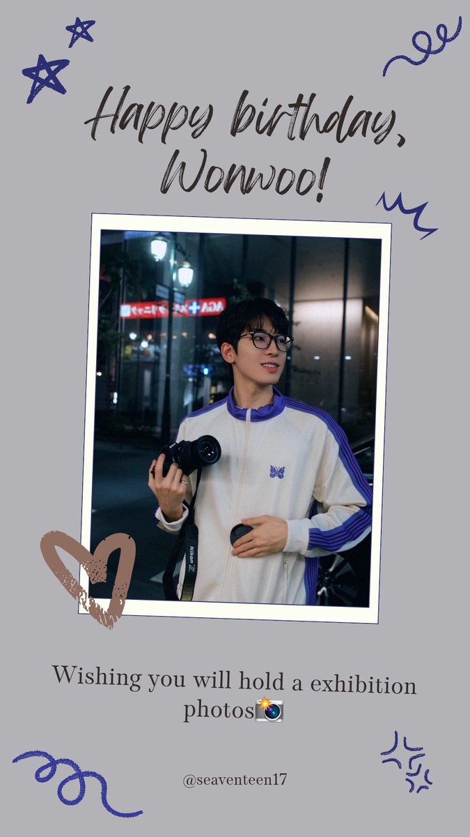 Seni memang banyak jenisnya, seperti yang satu ini sukanya fotografi. Objeknya pun macam-macam, mungkin senyumanmu juga bisa menjadi objek foto baginya. Selamat ulang tahun, Wonwoo!