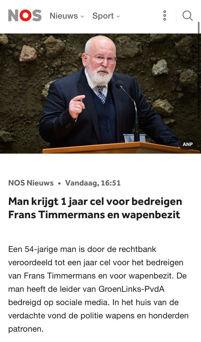 BartvanHorck's tweet photo. De haat richting “RECHTSE politici” is ook in NL ongekend groot, dixit Wilders na aanslag Trump.
Ondertussen 2 dagen dagen later: dader veroordeeld voor bedreiging Frans Timmermans. Veroordeelde dader had verboden wapens in bezit en grote hoeveelheid patronen…
#defeiten https://t.co/egOtO5Nz6J