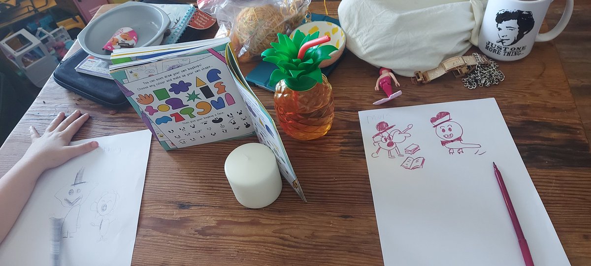 stace_w's tweet photo. I don't know what you are all up to, but me and the Kiddo are ignoring the chaos and  drawing bugbops! 
#bumbleandsnug @markbradleyart https://t.co/Wns92KNYlO