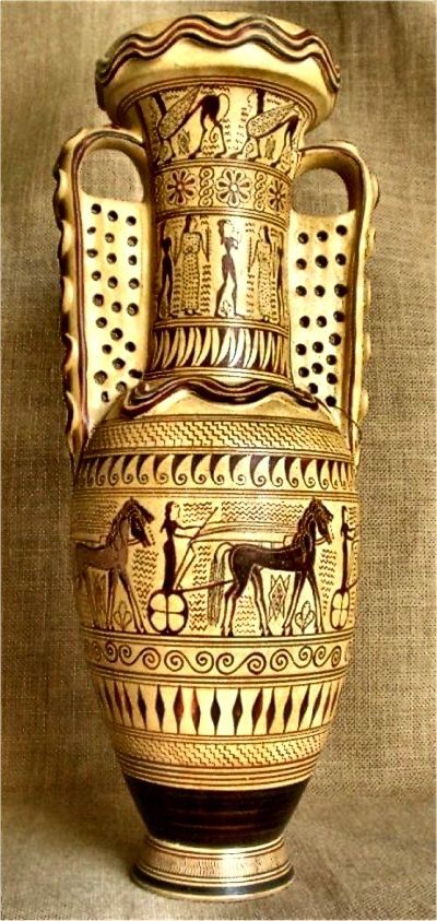 uzunsimsekersin's tweet photo. 2,700 years ago , Geometric Protoattic Amphora - This Amphora, painted by the #Analatos painter . It features #Chariots, dance of men and women, and #Sphinxes . @MuseeLouvre https://t.co/O2bbGaow1O