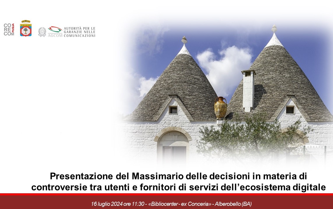 CorecomLombard's tweet image. "Uniformità di decisioni per i #Corecom in materia di #Telecomunicazioni e risposte univoche agli utenti".  Così  @CesareG2011  #Gariboldi, Presidente @CorecomLombardia oggi ad #Alberobello con #Agcom e @CorecomPuglia👉bit.ly/3SaoQON