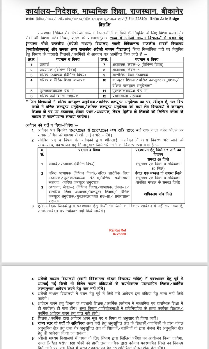 <a href="/VijenderRawat6/">विजेन्द्र रतिराम रावत</a> माननीय 
<a href="/BhajanlalBjp/">Bhajanlal Sharma</a>
 जी अंग्रेजी विद्यालयों में उसी जिले में पदस्थापित शिक्षकों को Exam में अतिरिक्त 10% बोनस अंक देना न्यायोचित नहीं है!!
 अपने #गृहजिले से सैकड़ों किलोमीटर दूर पदस्थापित शिक्षकों के साथ ऐसा भेदभाव रवैया आखिर क्यों??
<a href="/madandilawar/">Madan Dilawar</a> 
<a href="/KumariDiya/">Diya Kumari</a>