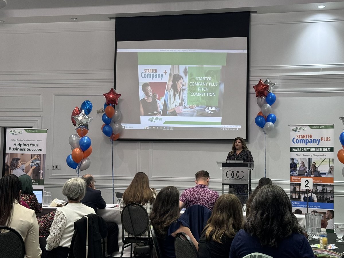 HaltonIEC's tweet photo. Supporting local entrepreneurs at the @HaltonBusiness Centre’s Starter Company Plus program Pitch Competition this morning. Inspiring to hear from 15 participants about their services and programs for our community. 
Pictured: Navjot Chhinzer of Halton Small Business Centre https://t.co/QGdK5UzXa4