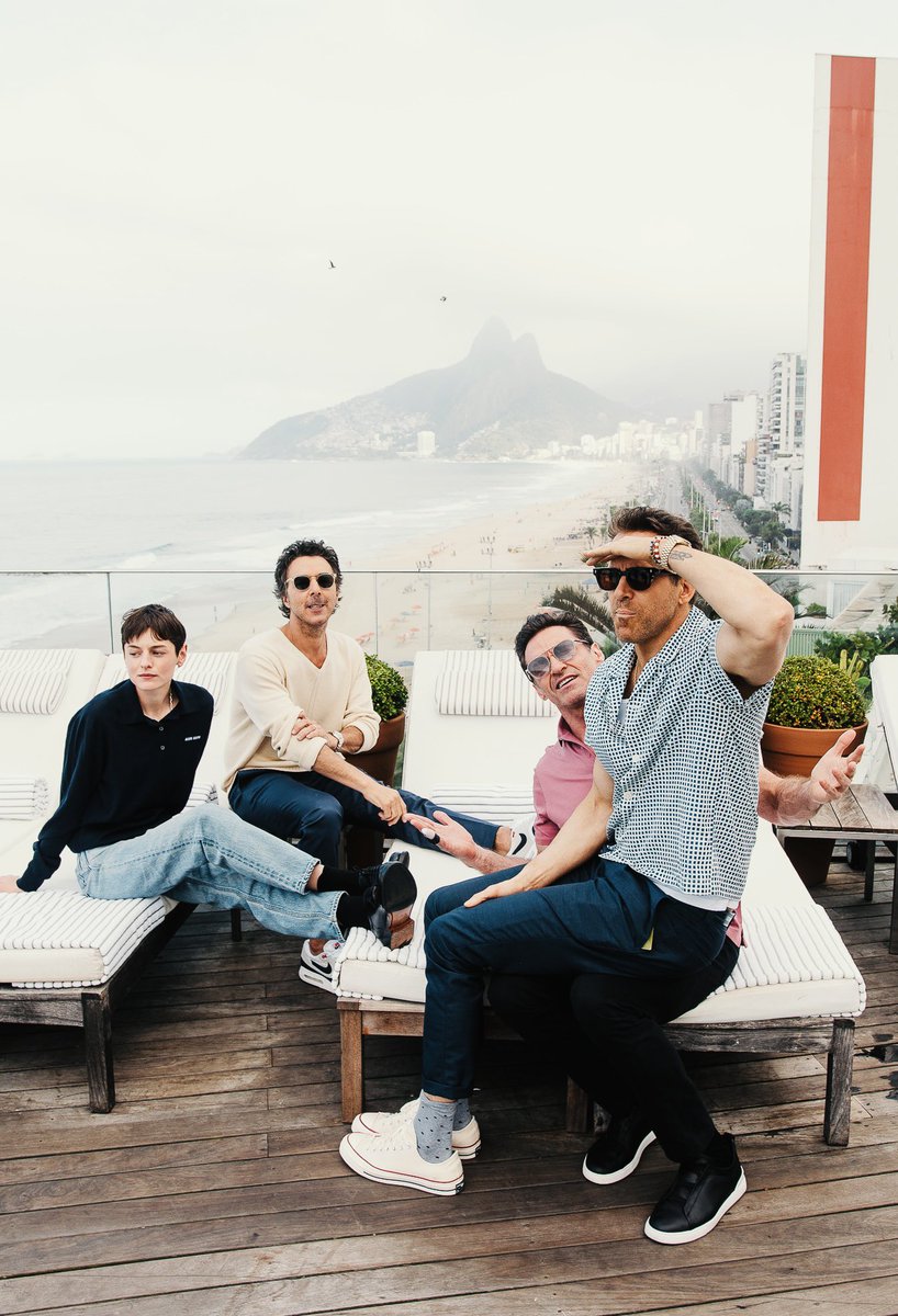 I don’t have the words to express how much I love these people. #DeadpoolAndWolverine promo tour stop in Rio! <a href="/VancityReynolds/">Ryan Reynolds</a> <a href="/ShawnLevyDirect/">Shawn Levy</a> #emmacorrin