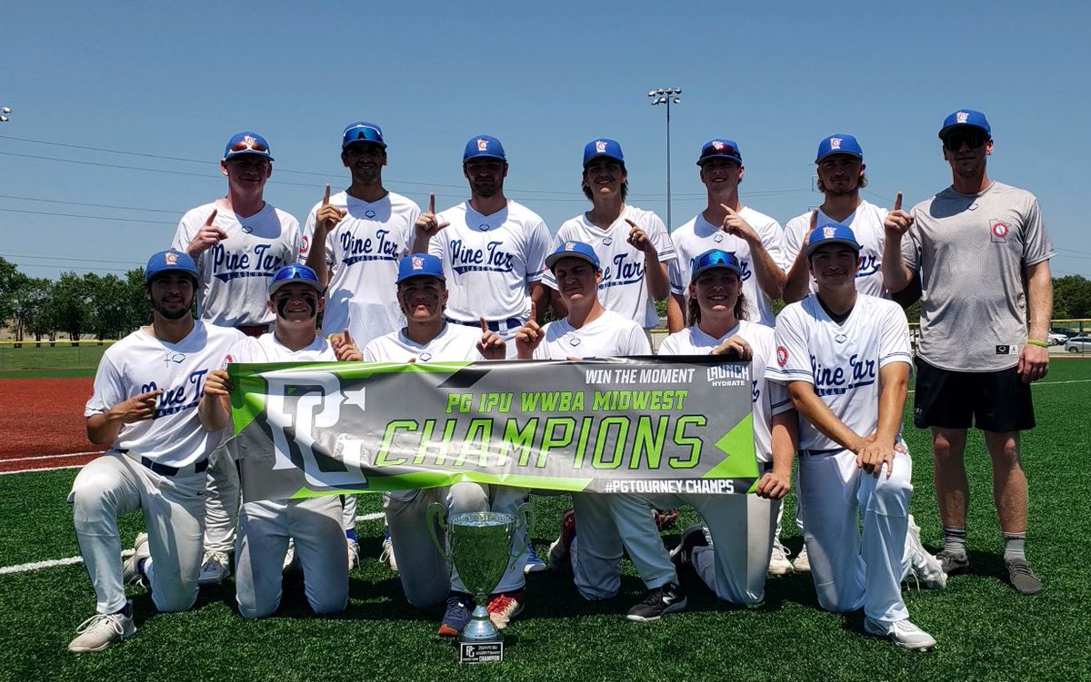 PineTarAcademy's tweet photo. Big weekend from the 18u team, winning the WWBA Midwest championships!

@TravisGodfrey24 wins MVPitcher for throwing 8 innings with 1 ER, 5 hits, 2 BB, and 6 k. 

@TomasPalomarez wins MVP, going 6/17 with 2 2B, HR, 7 rbi, and 6 runs

#DevelopmentCulture
#DevelopmentWins https://t.co/N0l9oRq3qv